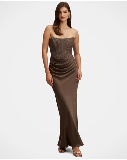 Forever New - Ivy Lace Corset Drape Maxi Dress