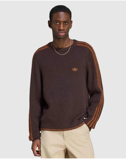 adidas Originals - 3 Stripes Fluffy Knit Crew