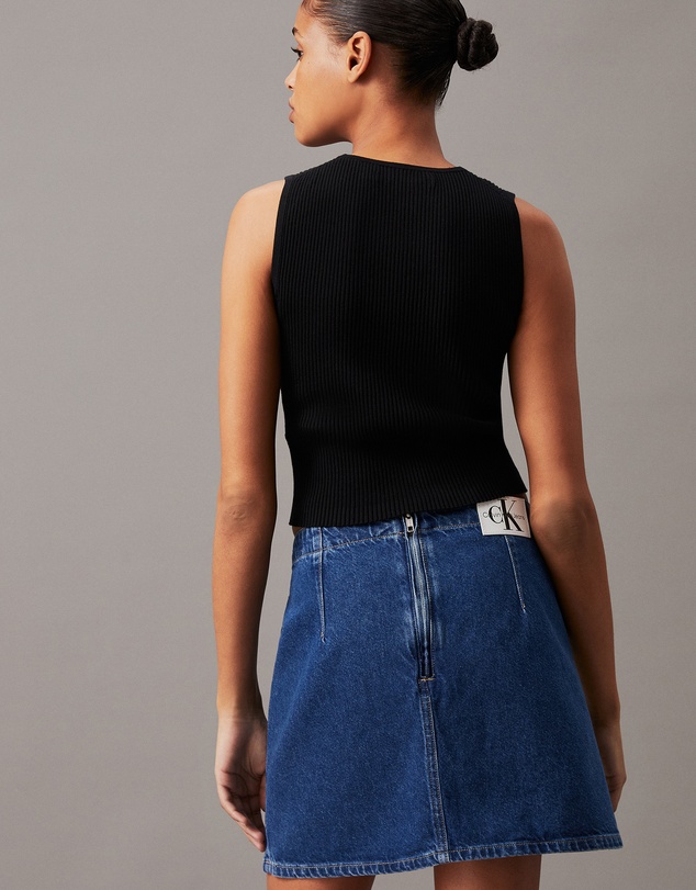 Calvin Klein Jeans - Ribbed Monogram Logo Sweater Tank Top