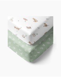 Living Textiles - 2 Pack Organic Cot Fitted Sheet - Australiana