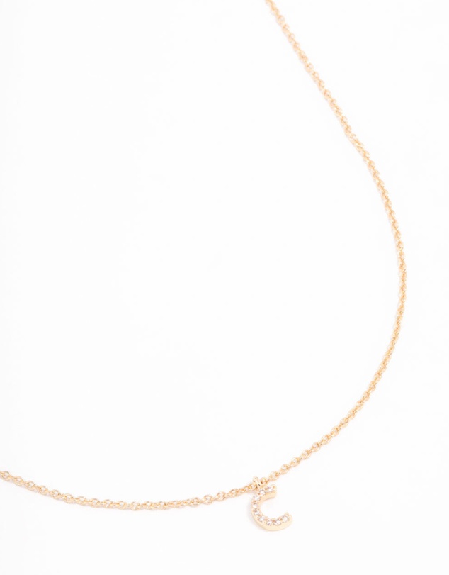 Lovisa - Gold Plated Cubic Zirconia Letter C Necklace