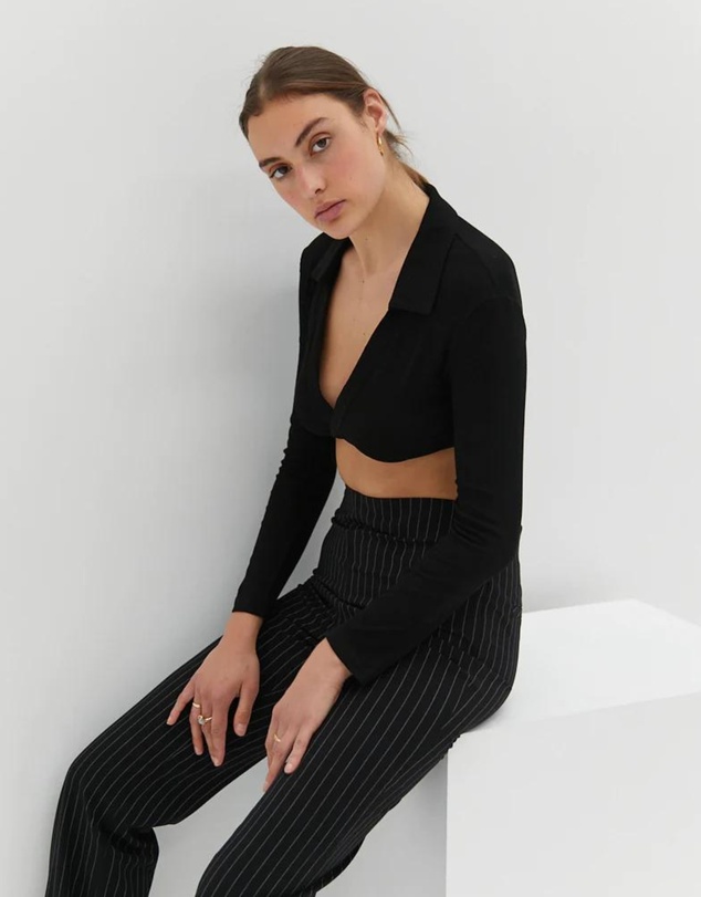 Style Addict - Antonio Crop Top - Black