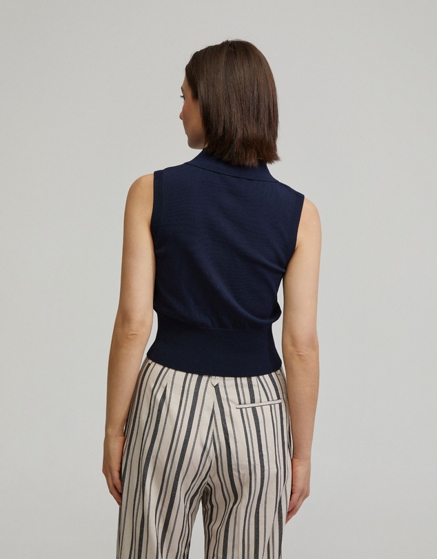 Oxford - Rae Polo Neck Buttoned Knit Top