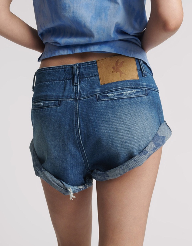 ONE TEASPOON - Sailors Low Waist Denim Shorts - Rosewood