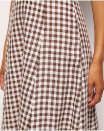 AERE - Nolana Gingham Halter Maxi Dress