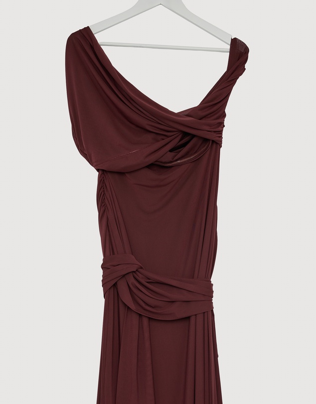 Revibe - Repaired CHANCERY Margot One Shoulder Drape Maxi Dress - AU 6