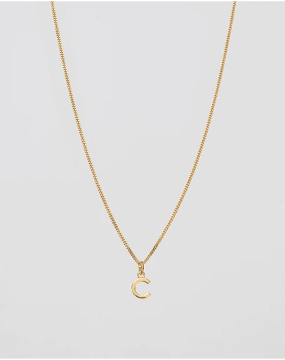 Kirstin Ash - C Outline Initial Necklace