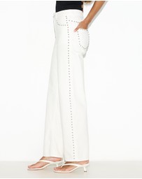 Dazie - Nights Out Studded Mid Rise Straight Leg Jeans