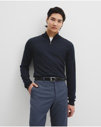 Country Road - Australian Merino Long Sleeve Vam Half Zip Knit