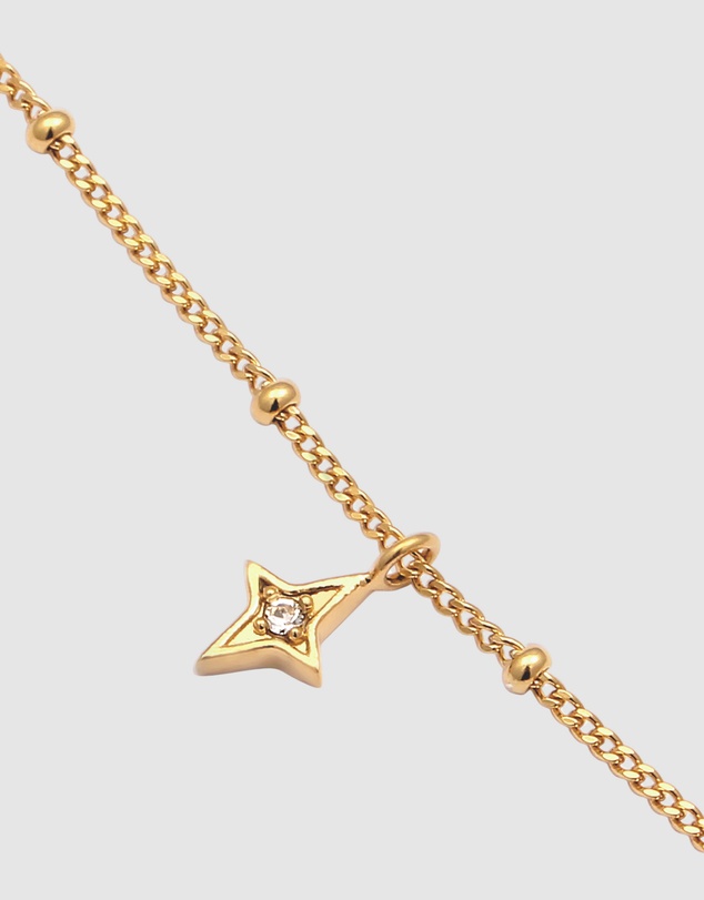 Elli Jewelry - Bracelet Crystal Star Pendant 925 Sterling Silver Gold-Plated