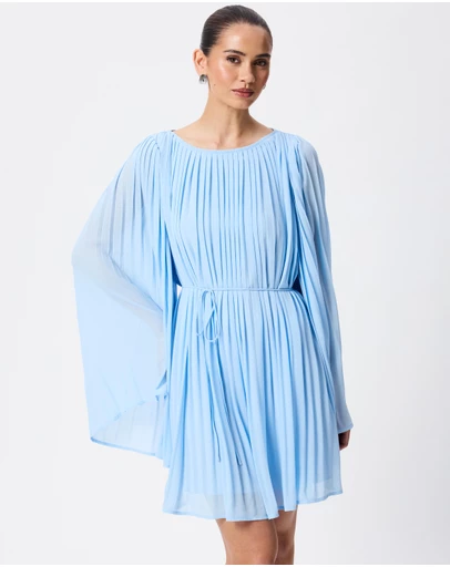 Tussah - Adele Pleated Chiffon Shift Dress