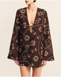 Shona Joy - Vacanza Plunged LS Mini Dress