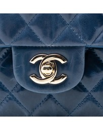 Pre-Loved by Azura Reborn - Pre-Loved Medium Classic Glazed Calfskin Camellia Double Flap