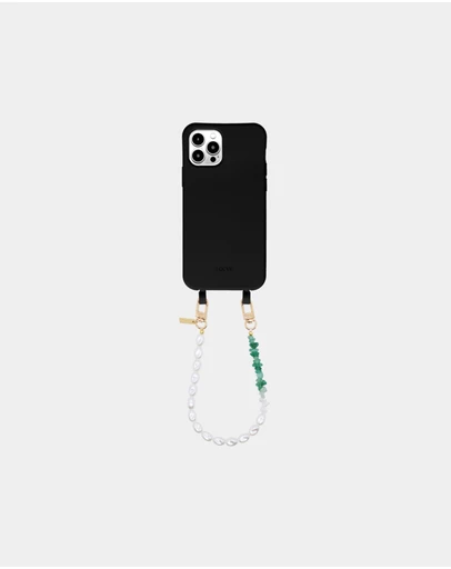 LOUVE COLLECTION - Le Cafe Noir Phone Case + Bodi Pearl & Aventurine Wristlet