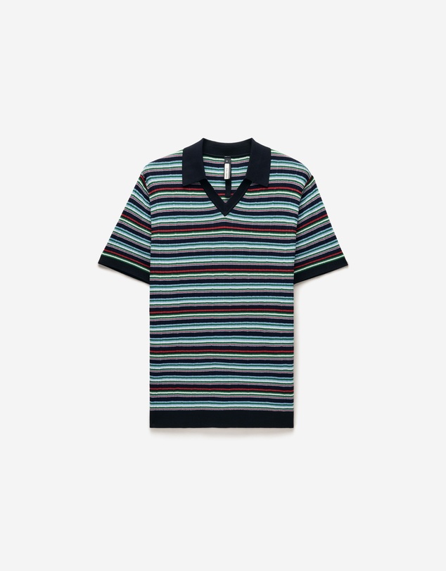 Calibre - Striped Rib Polo Navy