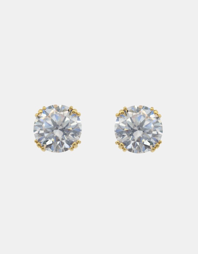 Georgini - Georgini Elegant Essentials 6.5mm Round Hidden Halo Stud Gold