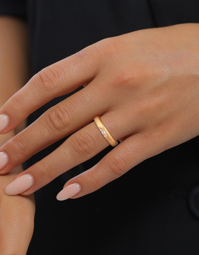 Elli Jewelry - Ring Diamond 925 Sterling Silver Vermeil