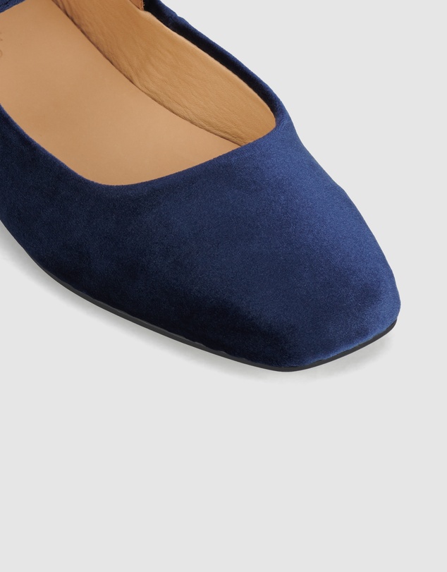 Rollie - Mary Jane Velvet Flat