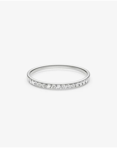 Michael Hill - 0.15 Carat TW Channel Set Diamond Wedding Ring in 14kt White Gold