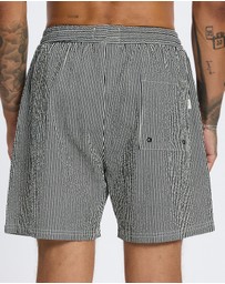 Les Deux - Stan Stripe Seersucker Swim Shorts