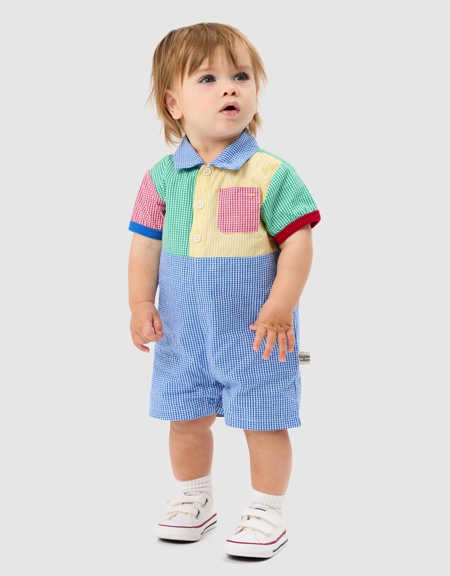 Goldie + Ace - Gingham Colour Block Romper - Babies