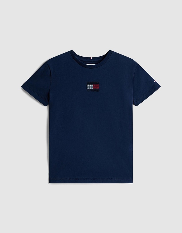 Tommy Hilfiger - Rhine Stone Flag Tee SS - Teens