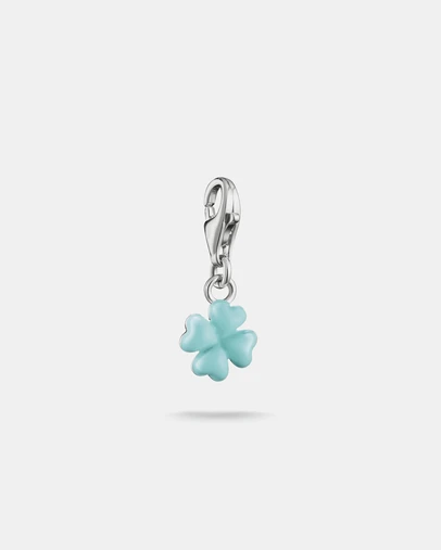THOMAS SABO - Silver-Plated Four-Leaf Clover Charm with Green Enamel