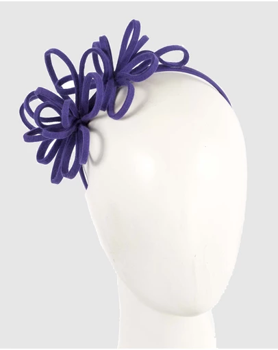 Max Alexander - Felt Purple Loops Fascinator