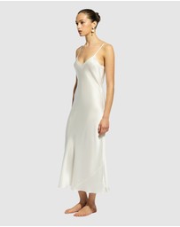 GINIA - Silk Long Nite V Neck