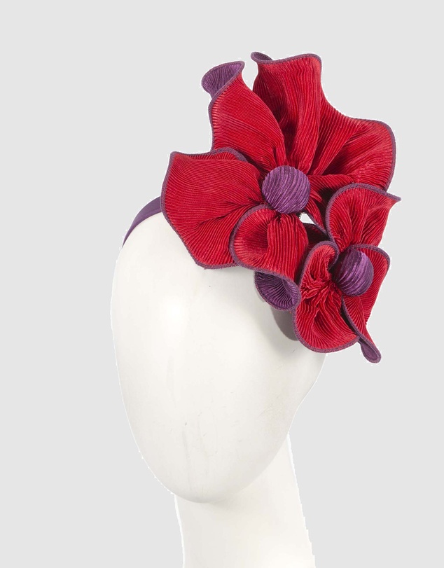 Max Alexander - Red and Purple Racing Fascinator