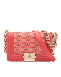 Pre-Loved by Azura Reborn - Pre-Loved Small Straw and Lambskin Boy Flap