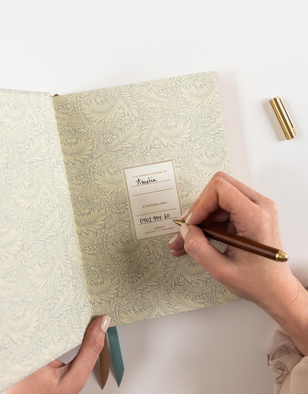 Bespoke Letterpress - Linen Bound Lined Journal - Dune Thicket