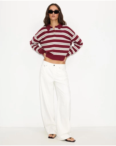 Dazie - Piper Stripe Knit Polo