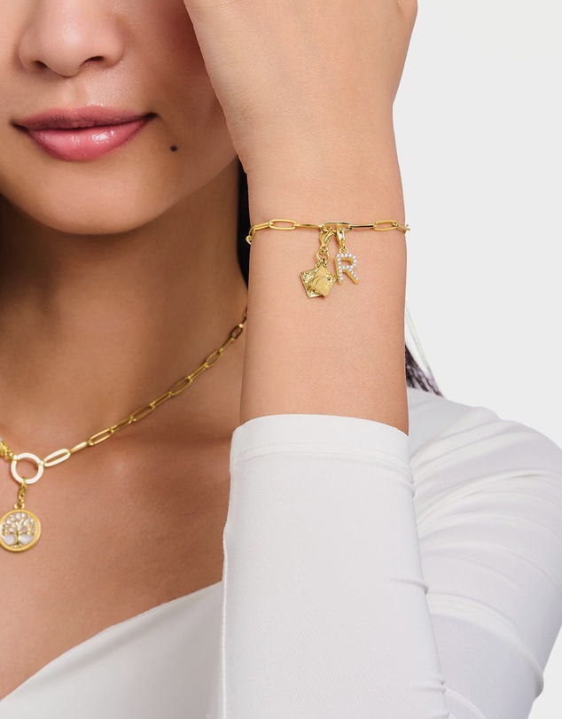 THOMAS SABO - Yellow-Gold Plated Wish Upon A Star Letter Charm