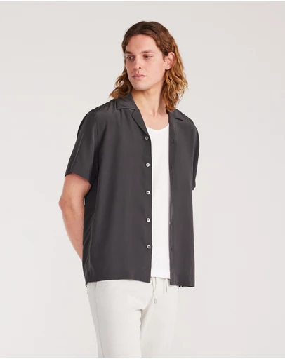 Calibre - Camp Collar Silk Shirt