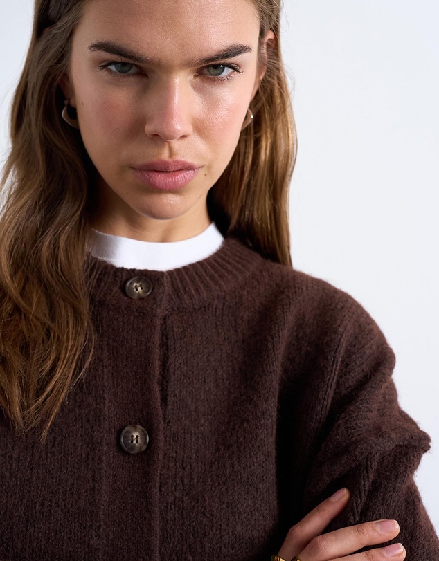 TOPSHOP - Knitted Exposed Seam Relaxed Cardigan