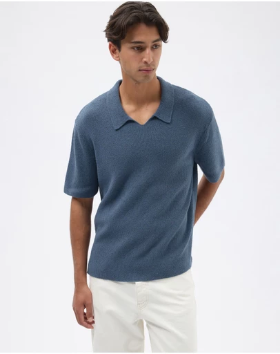 AERE - Organic Cotton Knit Boucle Polo