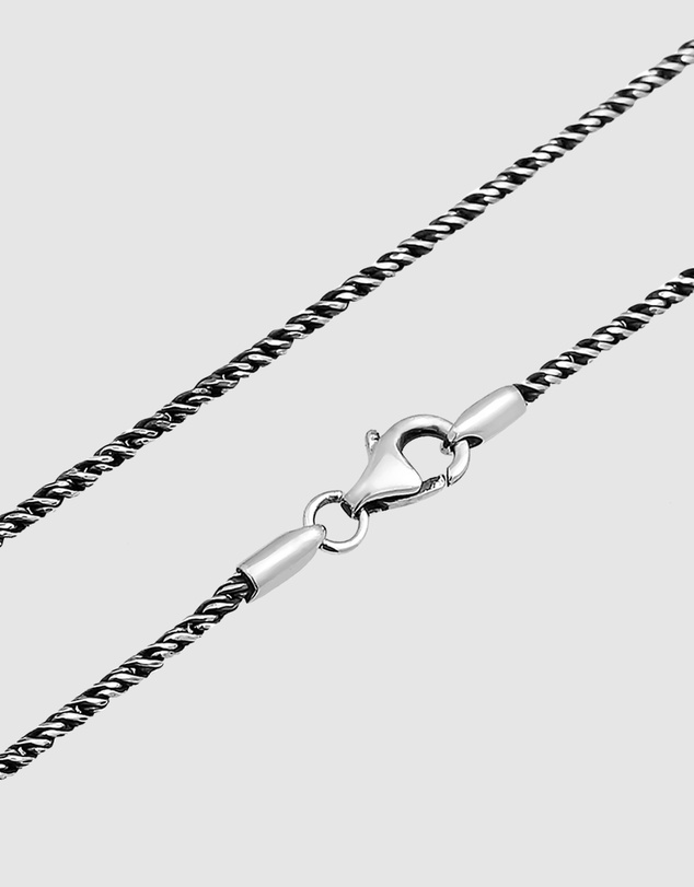 Kuzzoi - ICONIC EXCLUSIVE - Classic Rope Chain Necklace in Oxidised 925 Sterling Silver