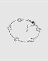 Elli Jewelry - Bracelet with Stones Cloverleaf Zirconia 925 Sterling Silver