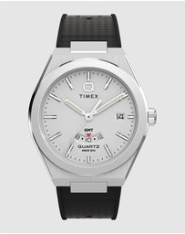 TIMEX - Q Timex® Continental GMT 39mm Synthetic Rubber Strap Watch