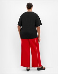 City Chic - Plus size Laid Back Cali Tee - black
