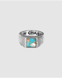 Haze & Glory - ICONIC EXCLUSIVE - Ring Men Sun and Sea Signet 925 Sterling Silver