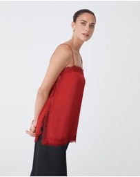 Forcast - Cleo Lace Trim Satin Camisole