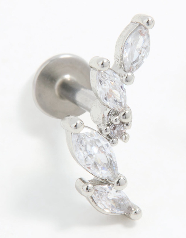 Lovisa - Surgical Steel Marquise Crawler Flat Back Studs
