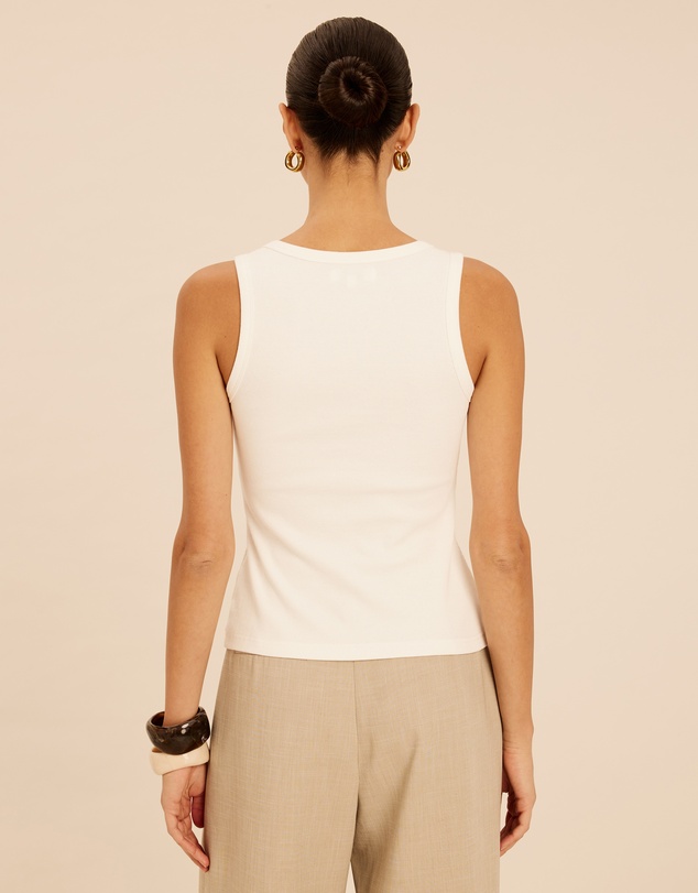 AERE - Ava Button Front Tank Top