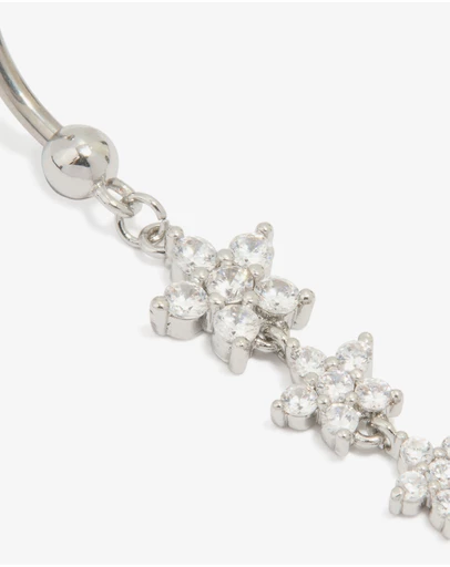 Lovisa - Titanium Cubic Zirconia Butterfly Belly Bar