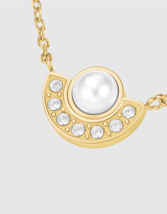 Rosefield - Modern Pearl Circle Gold-Tone Necklace