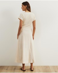 Atmos&Here - Josie Collared Linen Blend Midi Dress