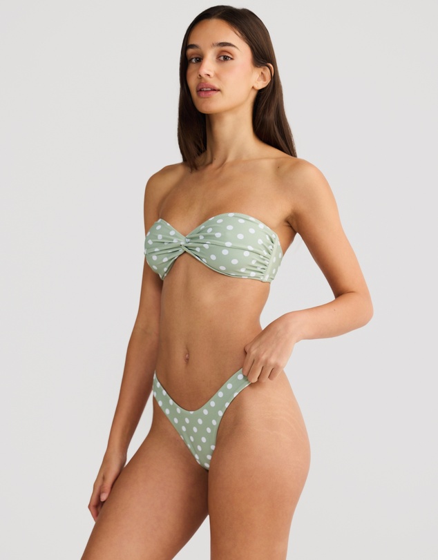 Vacay Swimwear - Positano Top Sage Polka