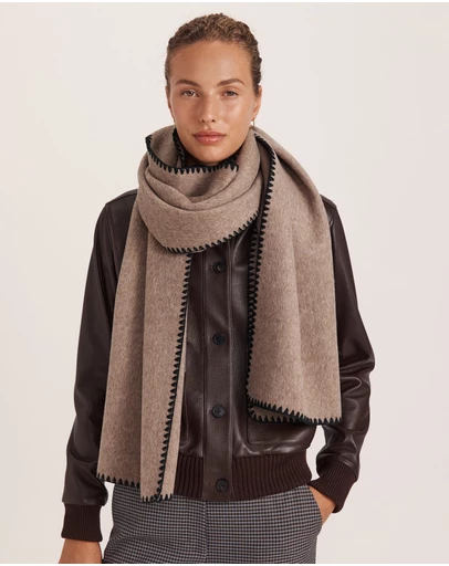 SABA - Kayla Contrast Stitch Scarf